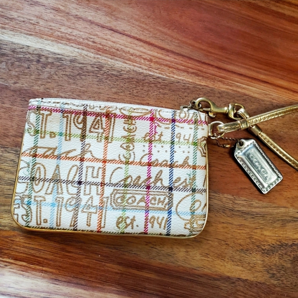 Coach Small Striped Wristlet